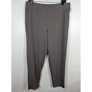 Athleta Trouser Pants Women 12 Brooklyn Ankle Pant Brown Plaid Business Casual